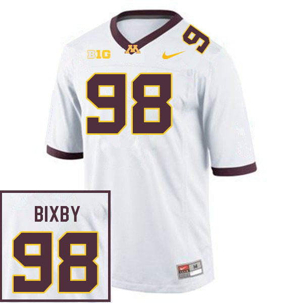 Men #98 Trey Bixby Minnesota Golden Gophers College Football Jerseys Sale-White - Click Image to Close
